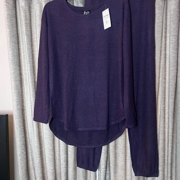 NWT Felina Deep Purple Comfyz Long Sleeve Lounge Set Size Medium - Picture 3 of 16
